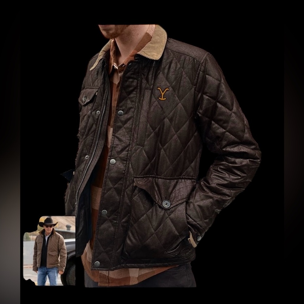 NWT Yellowstone Dutton Ranch faux leather Jacket Corduroy Collar size XL B310 - Picture 1 of 10